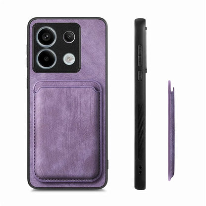 D12 For Xiaomi Redmi Note 13 Pro 5G / Poco X6 5G Magnetic Card Holder Case Vintage Phone Leather Cover