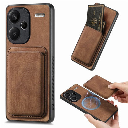 D12 For Xiaomi Redmi Note 13 Pro+ 5G Case Leather Vintage Phone Cover with Magnetic Card Holder