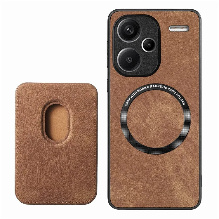 D12 For Xiaomi Redmi Note 13 Pro+ 5G Case Leather Vintage Phone Cover with Magnetic Card Holder