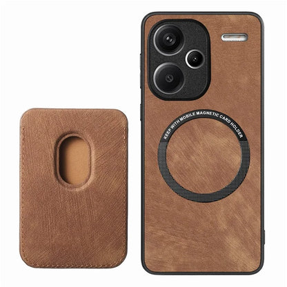 D12 For Xiaomi Redmi Note 13 Pro+ 5G Case Leather Vintage Phone Cover with Magnetic Card Holder