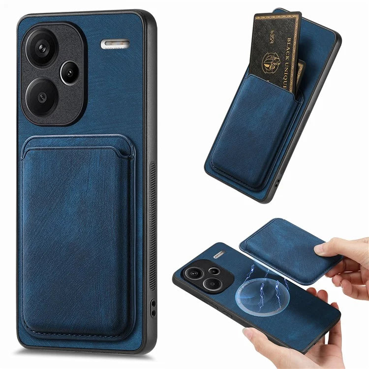 D12 For Xiaomi Redmi Note 13 Pro+ 5G Case Leather Vintage Phone Cover with Magnetic Card Holder
