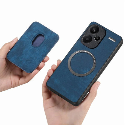 D12 For Xiaomi Redmi Note 13 Pro+ 5G Case Leather Vintage Phone Cover with Magnetic Card Holder