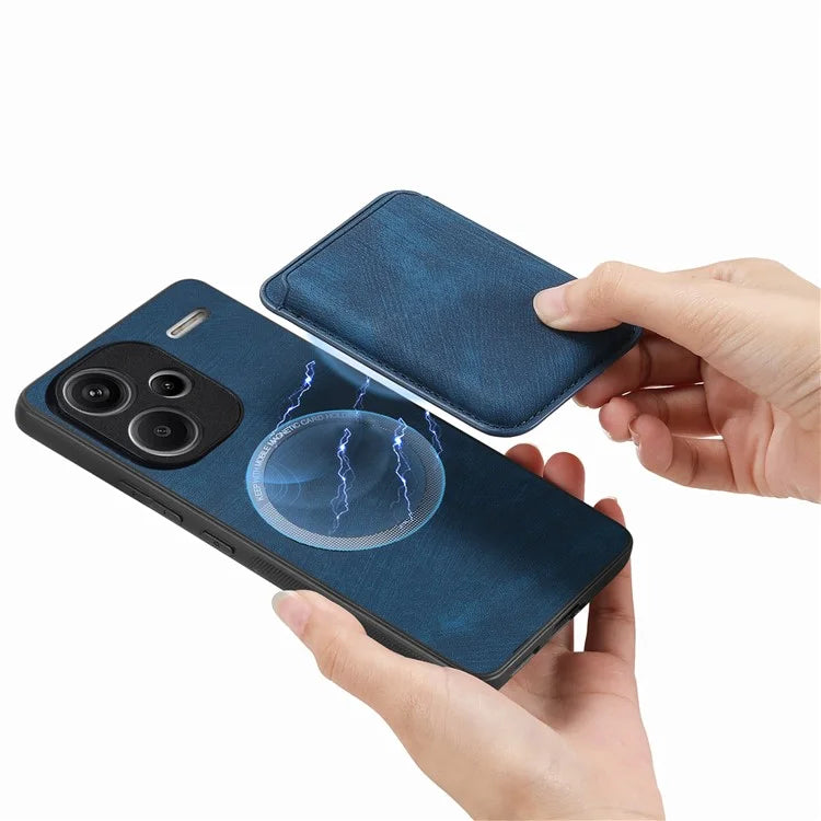D12 For Xiaomi Redmi Note 13 Pro+ 5G Case Leather Vintage Phone Cover with Magnetic Card Holder