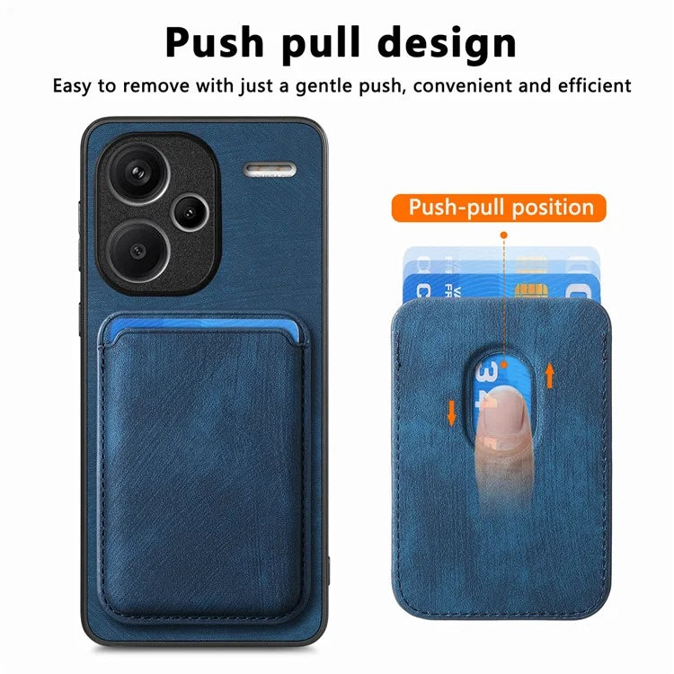 D12 For Xiaomi Redmi Note 13 Pro+ 5G Case Leather Vintage Phone Cover with Magnetic Card Holder