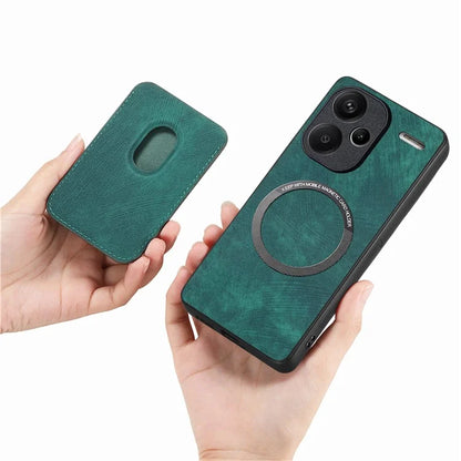 D12 For Xiaomi Redmi Note 13 Pro+ 5G Case Leather Vintage Phone Cover with Magnetic Card Holder