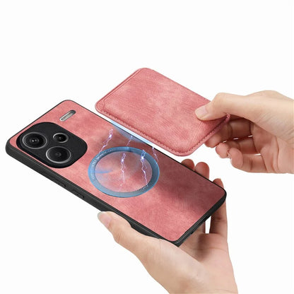 D12 For Xiaomi Redmi Note 13 Pro+ 5G Case Leather Vintage Phone Cover with Magnetic Card Holder