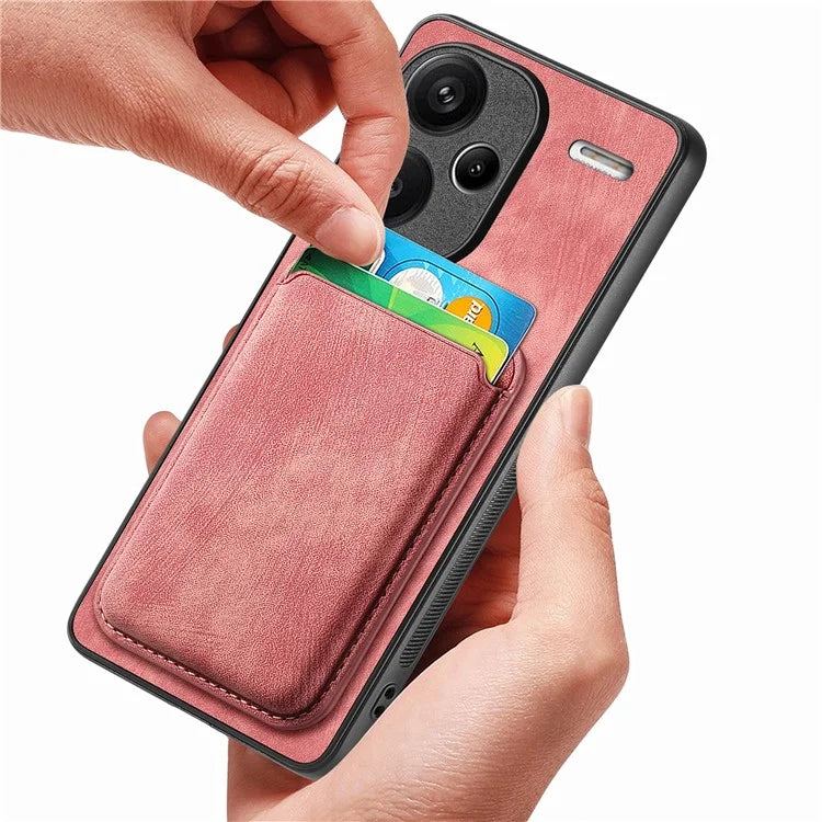 D12 For Xiaomi Redmi Note 13 Pro+ 5G Case Leather Vintage Phone Cover with Magnetic Card Holder
