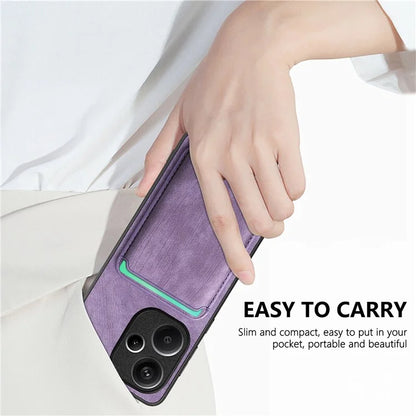 D12 For Xiaomi Redmi Note 13 Pro+ 5G Case Leather Vintage Phone Cover with Magnetic Card Holder
