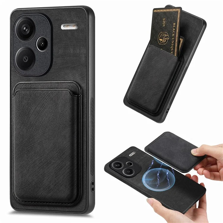 D12 For Xiaomi Redmi Note 13 Pro+ 5G Case Leather Vintage Phone Cover with Magnetic Card Holder