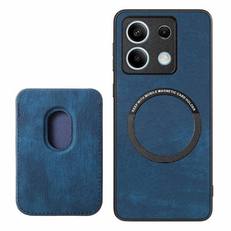 D12 For Xiaomi Redmi Note 13 5G Phone Case Magnetic Card Holder Vintage Leather Cover