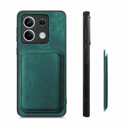 D12 For Xiaomi Redmi Note 13 5G Phone Case Magnetic Card Holder Vintage Leather Cover