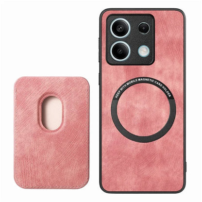 D12 For Xiaomi Redmi Note 13 5G Phone Case Magnetic Card Holder Vintage Leather Cover