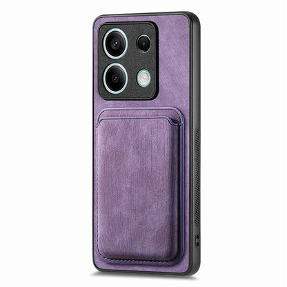 D12 For Xiaomi Redmi Note 13 5G Phone Case Magnetic Card Holder Vintage Leather Cover