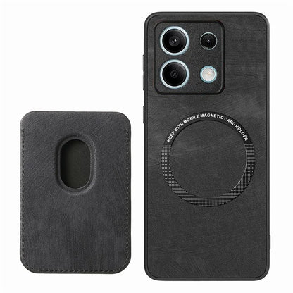 D12 For Xiaomi Redmi Note 13 5G Phone Case Magnetic Card Holder Vintage Leather Cover