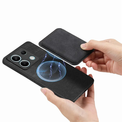 D12 For Xiaomi Redmi Note 13 5G Phone Case Magnetic Card Holder Vintage Leather Cover
