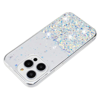 For iPhone 14 Pro Max Shockproof Phone Case Epoxy TPU Glitter Sparkle Luminous Cover