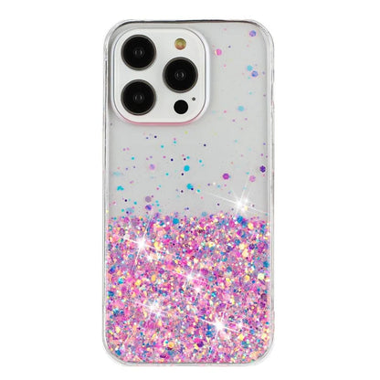 For iPhone 14 Pro Max Shockproof Phone Case Epoxy TPU Glitter Sparkle Luminous Cover
