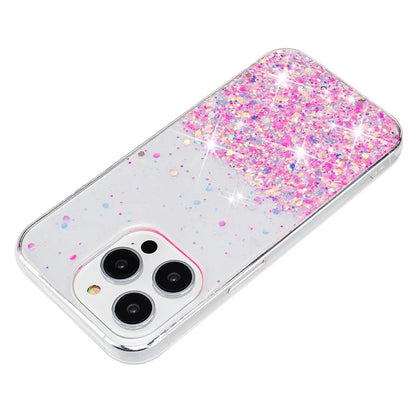 For iPhone 14 Pro Max Shockproof Phone Case Epoxy TPU Glitter Sparkle Luminous Cover