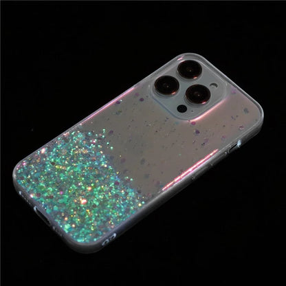For iPhone 14 Pro Max Shockproof Phone Case Epoxy TPU Glitter Sparkle Luminous Cover