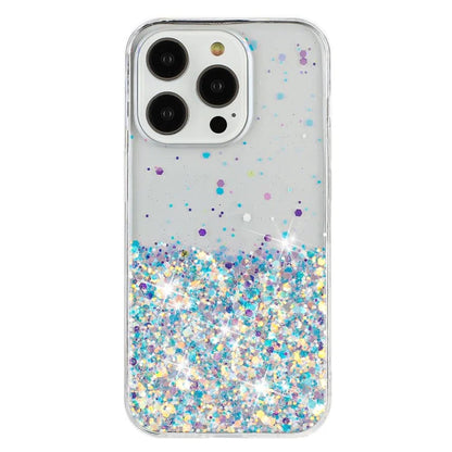Luminous Phone Cover for iPhone 13 Pro TPU Cases Anti-Scratch Epoxy Glitter Sparkle Phone Shell