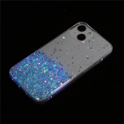For iPhone 13 6.1 inch Cell Phone Cases Epoxy TPU Glitter Sparkle Luminous Phone Cover