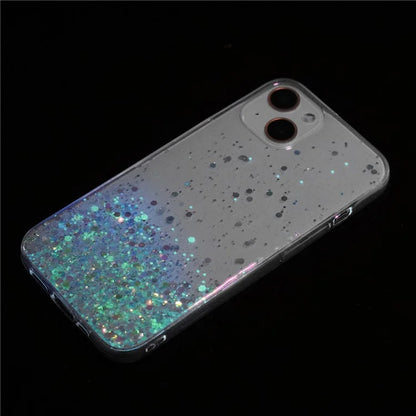 For iPhone 13 6.1 inch Cell Phone Cases Epoxy TPU Glitter Sparkle Luminous Phone Cover