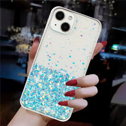 For iPhone 13 6.1 inch Cell Phone Cases Epoxy TPU Glitter Sparkle Luminous Phone Cover