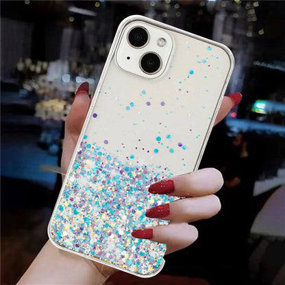 For iPhone 13 6.1 inch Cell Phone Cases Epoxy TPU Glitter Sparkle Luminous Phone Cover