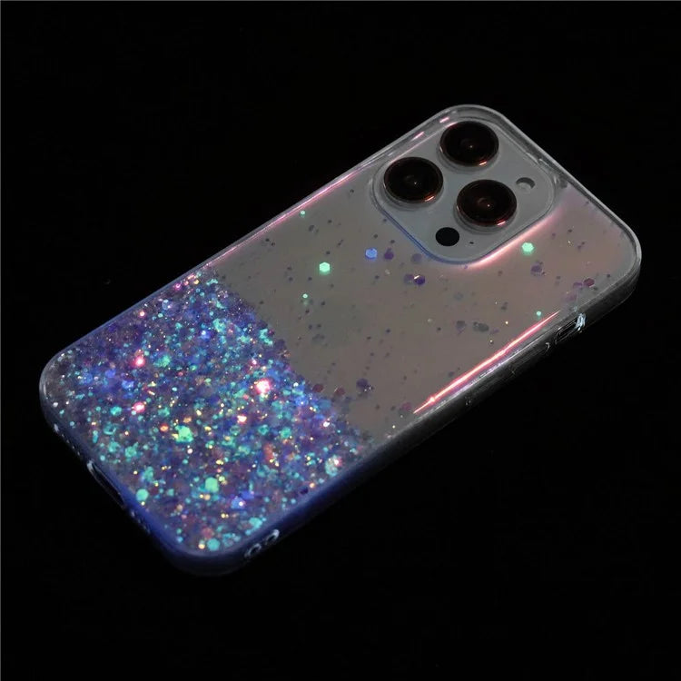 For iPhone 13 Pro Max 6.7 inch TPU Back Cover Sparkle Luminous Epoxy Cell Phone Case