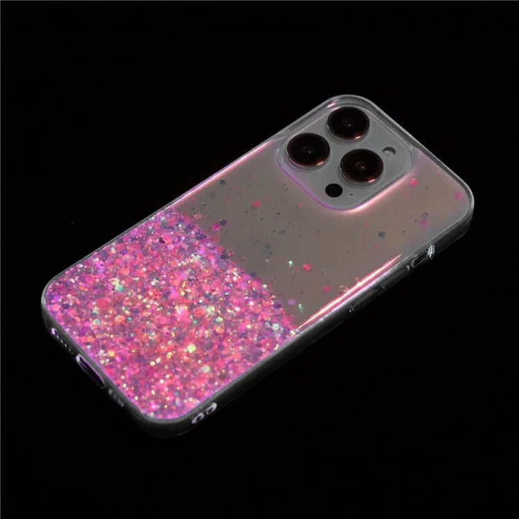 For iPhone 13 Pro Max 6.7 inch TPU Back Cover Sparkle Luminous Epoxy Cell Phone Case