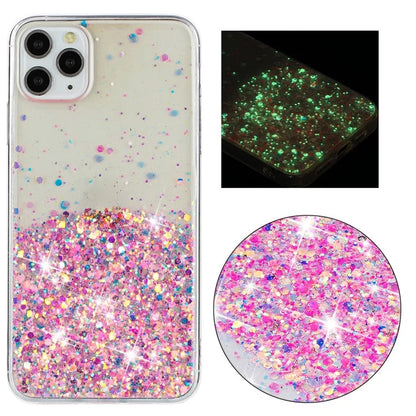 Back Case for iPhone 11 Pro Max Glow In The Dark Epoxy TPU Glitter Sparkle Mobile Phone Cover