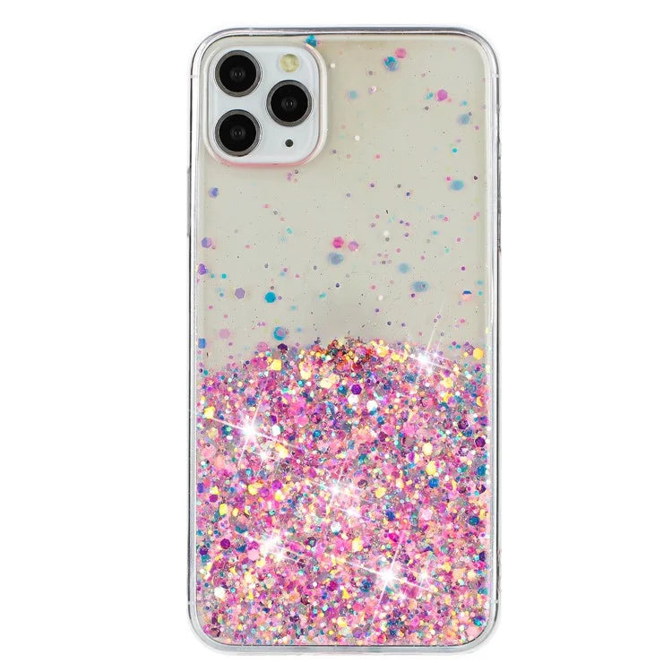 Back Case for iPhone 11 Pro Max Glow In The Dark Epoxy TPU Glitter Sparkle Mobile Phone Cover