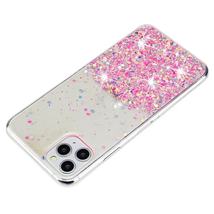 Back Case for iPhone 11 Pro Max Glow In The Dark Epoxy TPU Glitter Sparkle Mobile Phone Cover