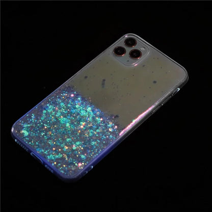 Back Case for iPhone 11 Pro Max Glow In The Dark Epoxy TPU Glitter Sparkle Mobile Phone Cover