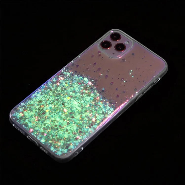 Back Case for iPhone 11 Pro Max Glow In The Dark Epoxy TPU Glitter Sparkle Mobile Phone Cover