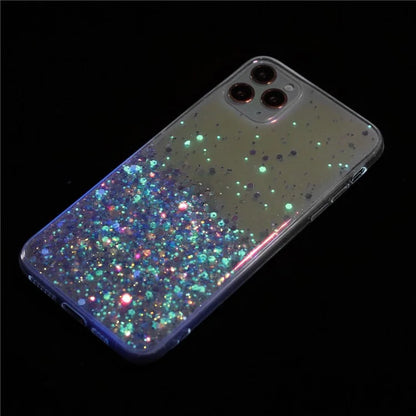 Back Case for iPhone 11 Pro Max Glow In The Dark Epoxy TPU Glitter Sparkle Mobile Phone Cover