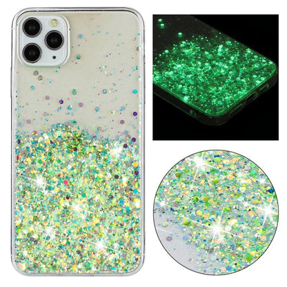 Back Case for iPhone 11 Pro Max Glow In The Dark Epoxy TPU Glitter Sparkle Mobile Phone Cover