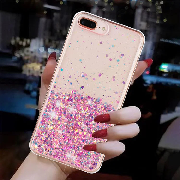 For iPhone 6 Plus/7 Plus/8 Plus 5.5 inch Case Luminous Sequins Anti-fall TPU Phone Cover