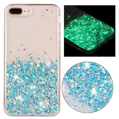 For iPhone 6 Plus / 7 Plus / 8 Plus 5.5 inch Case Luminous Sequins Anti-Fall TPU Phone Cover