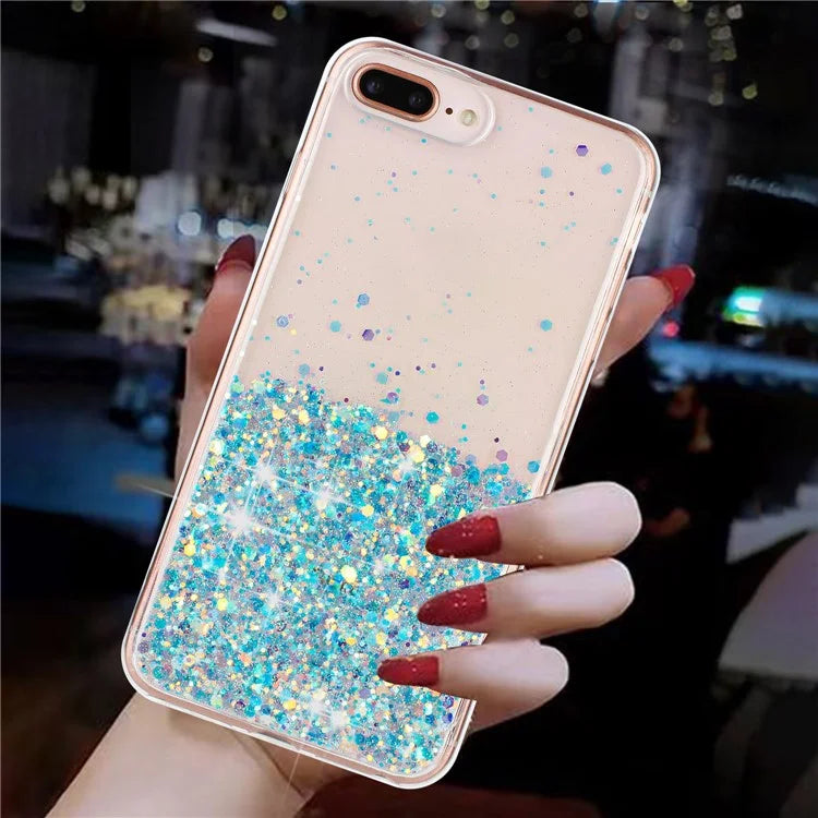 For iPhone 6 Plus / 7 Plus / 8 Plus 5.5 inch Case Luminous Sequins Anti-Fall TPU Phone Cover
