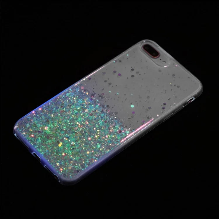 For iPhone 6 Plus/7 Plus/8 Plus 5.5 inch Case Luminous Sequins Anti-fall TPU Phone Cover