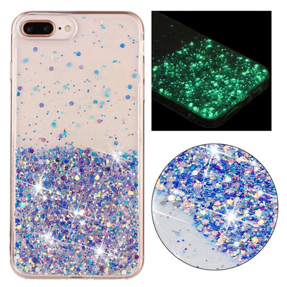 For iPhone 6 Plus/7 Plus/8 Plus 5.5 inch Case Luminous Sequins Anti-fall TPU Phone Cover