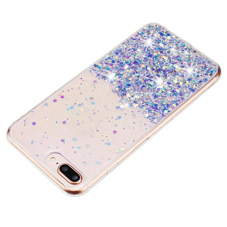 For iPhone 6 Plus/7 Plus/8 Plus 5.5 inch Case Luminous Sequins Anti-fall TPU Phone Cover