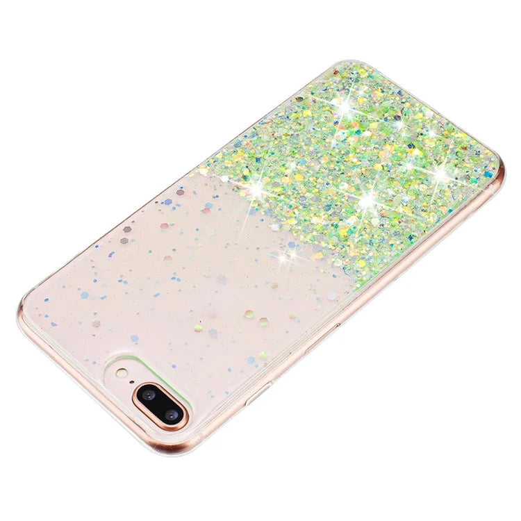 For iPhone 6 Plus/7 Plus/8 Plus 5.5 inch Case Luminous Sequins Anti-fall TPU Phone Cover