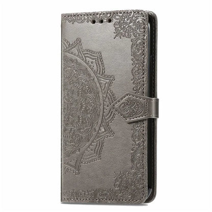 For Samsung Galaxy M15 5G PU Leather Case Shockproof Cell Phone Cover Emboss Mandala Flower Wallet