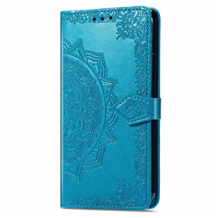 For Samsung Galaxy M15 5G PU Leather Case Shockproof Cell Phone Cover Emboss Mandala Flower Wallet