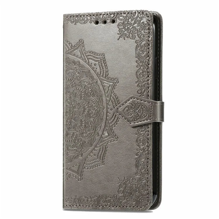 For Google Pixel 9 Pro XL Leather Wallet Case Stand Flip Phone Cover Emboss Mandala Flower