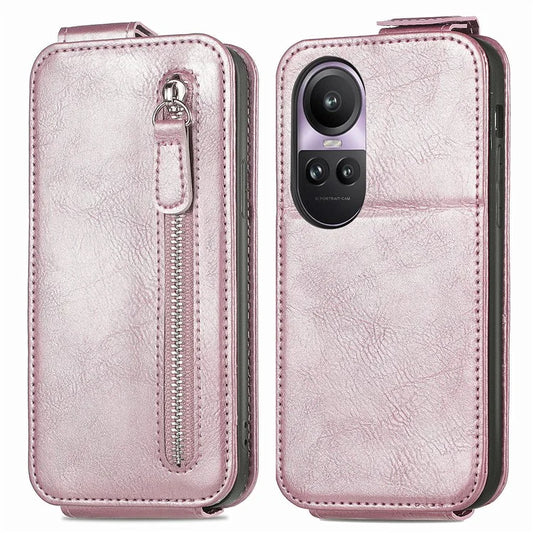 For Oppo Reno11 Pro 5G (Global) Case Zipper Wallet Leather Cover Vertical Flip Closure