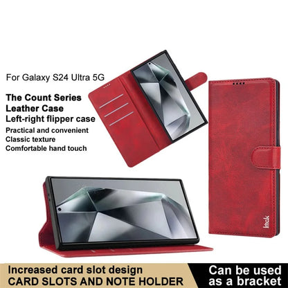 IMAK For Samsung Galaxy S24 Ultra Case Wallet PU Leather Protective Phone Cover