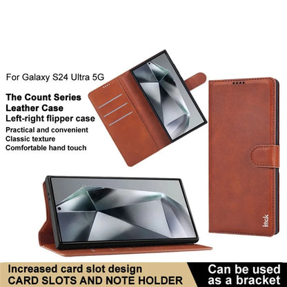 IMAK For Samsung Galaxy S24 Ultra Case Wallet PU Leather Protective Phone Cover